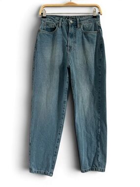 Flying Machine Mom Fit High-Rise Jeans | Size 28 | Faded Blue Vintage Wash Denim